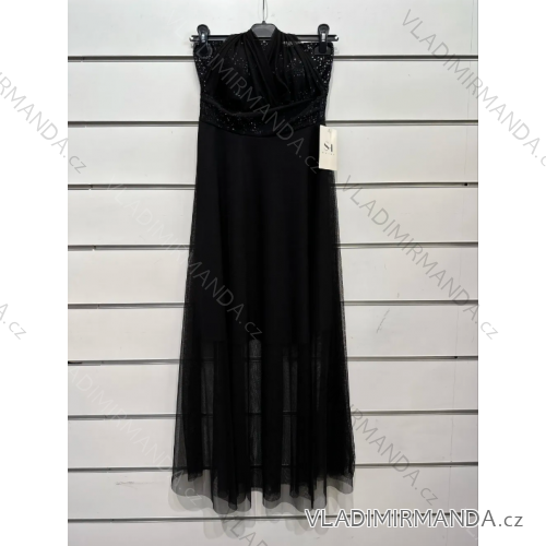 Women's Sleeveless Short Party Dress (S/M ONE SIZE) ITALIAN FASHION IMPSH235426 black S / M