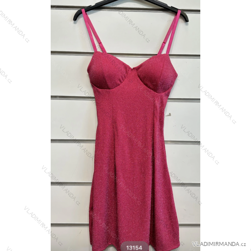 Elegantes Abendkleid für Damen mit Trägern (S/M ONE SIZE) ITALIAN FASHION IMPSH2313154 růžová malinová S / M