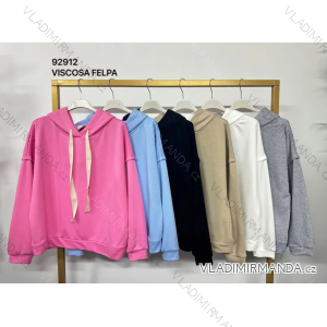 Mikina s kapucí dlouhý rukáv dámská (S/M ONE SIZE) ITALSKÁ MÓDA IMPDY24EF92912