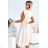 348-7 SCARLETT - flared dress with a neckline - beige colour
