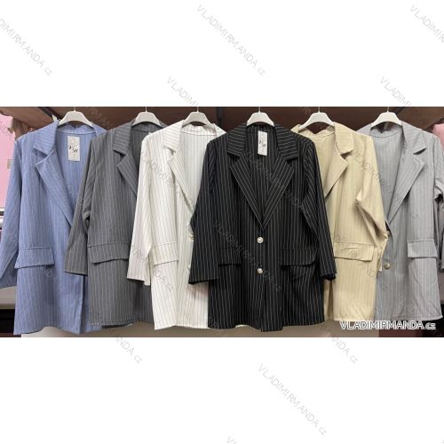 Sako dlouhý rukáv dámské nadrozměr (3XL/4XL ONE SIZE) ITALSKÁ MÓDA IMWQ24082