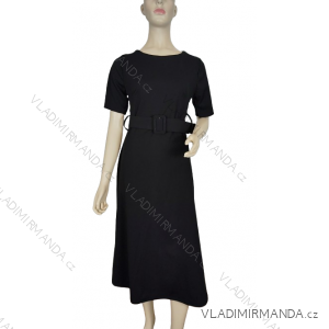 Šaty dlouhé společenské s páskem bez rukávu dámské (S/M ONE SIZE) ITALSKÁ MÓDA IMM24M55085/D
