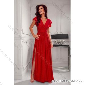 Langes, elegantes Damenkleid mit breiten Trägern (SL) FRENCH FASHION FMPEL23VELVET