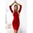 529-3 ELEONORA classic dress with a cutout on the back - red with glitter