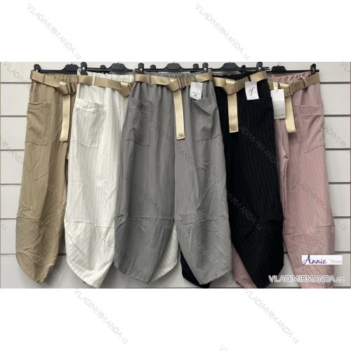 Nohavice dlhé s opaskom dámske (S/M/L ONE SIZE) TALIANSKA MÓDA IMWAD24030