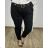 Kalhoty dlouhé s páskem dámské nadrozměr (XL/2XL/3XL ONE SIZE) ITALSKÁ MÓDA IMWCP24BELLA/DR 2XL/3XL Černá