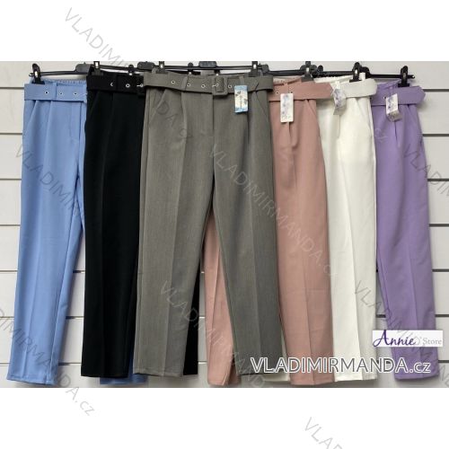Nohavice dlhé s páskem dámske (S/M/L ONE SIZE) TALIANSKA MÓDA IMWAD24037