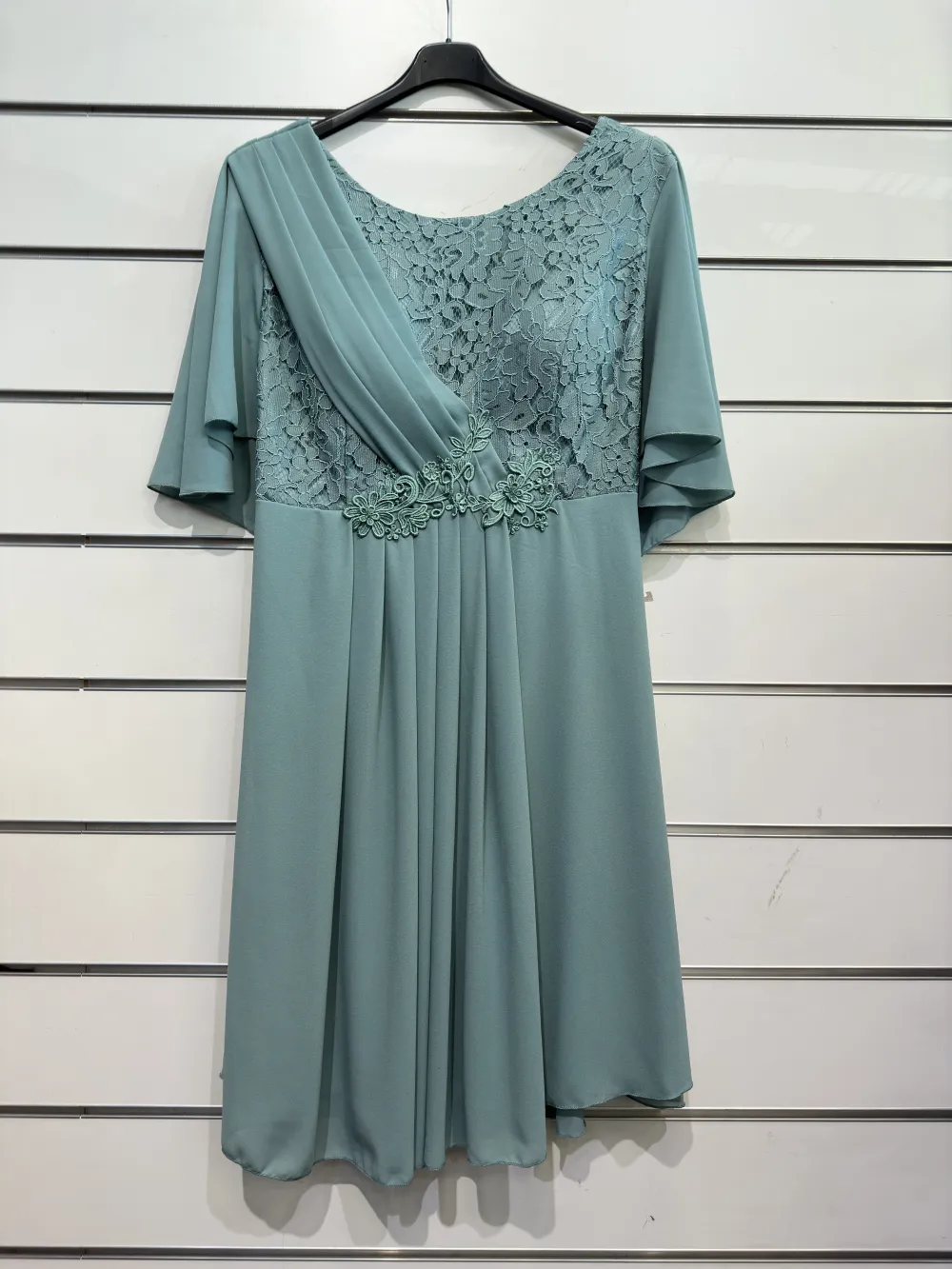 Kurzärmliges Partykleid für Damen in Übergröße (XL/2XL EINHEITSGRÖSSE) ITALIAN FASHION IMPSH23C641 grün S / M