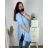 Women's Plus Size Extended Long Sleeve Shirt (XL/2XL ONE SIZE) ITALIAN FASHION IMC22808 XL/2XL blue