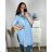 Women's Plus Size Extended Long Sleeve Shirt (XL/2XL ONE SIZE) ITALIAN FASHION IMC22808 XL/2XL blue