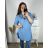 Women's Plus Size Long Sleeve Muslin Shirt Dress (3XL/4XL ONE SIZE) ITALIAN FASHION IMC24008