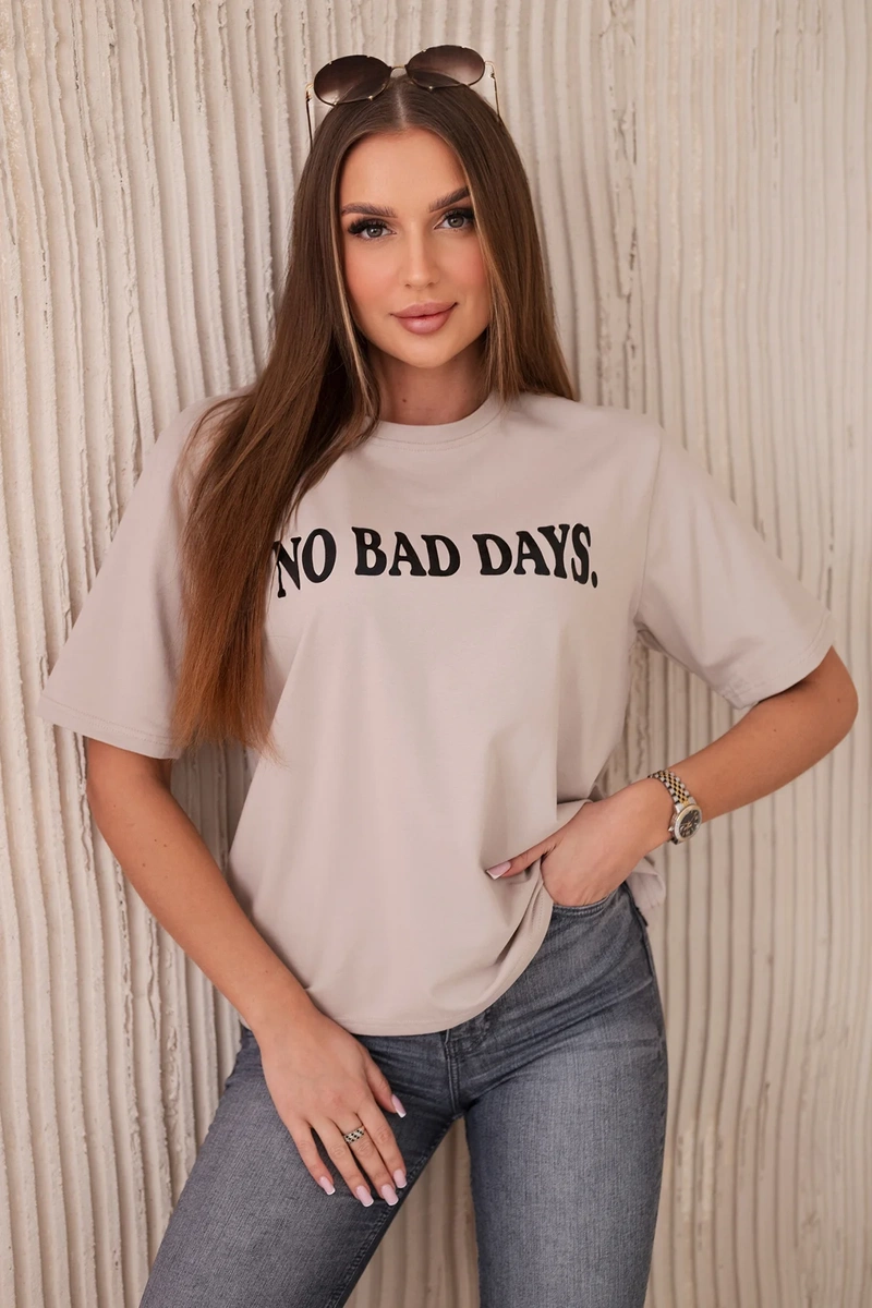 Béžová bavlněná halenka No Bad Days