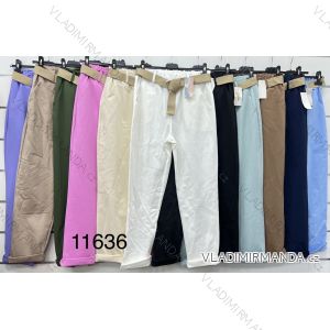 Kalhoty dlouhé s páskem dámské (S/M ONE SIZE) ITALSKÁ MÓDA IMWCP24110