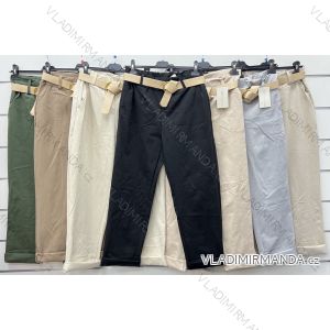 Kalhoty dlouhé s páskem dámské (S-2XL) ITALSKÁ MÓDA IMWCP24113