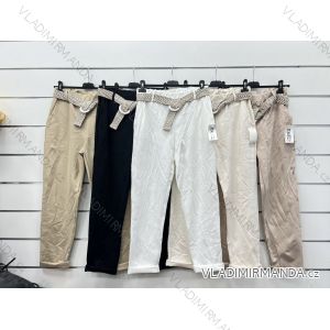 Kalhoty dlouhé s páskem dámské (S/M/L ONE SIZE) ITALSKÁ MÓDA IMWCP24114
