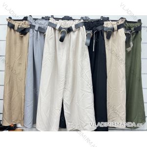 Kalhoty dlouhé s páskem dámské (S/M/L ONE SIZE) ITALSKÁ MÓDA IMWCP24123