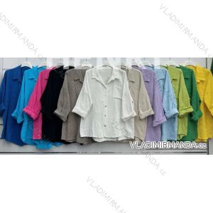 Košile mušelínová dlouhý rukáv dámská (S/M/L ONE SIZE) ITALSKÁ MÓDA IMWBH24014