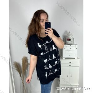 Tunika tričko krátký rukáv dámská (4XL/5XL/6XL ONE SIZE) MODA ITALY TML24NOVA-1/DR