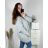 Women's Plus Size Extended Bat Long Sleeve Sweater (3XL/4XL/5XL ONE SIZE) ITALIAN FASHION IMC22747/DR Vol. gray 4XL/5XL