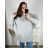 Women's Plus Size Extended Bat Long Sleeve Sweater (3XL/4XL/5XL ONE SIZE) ITALIAN FASHION IMC22747/DR Vol. gray 4XL/5XL