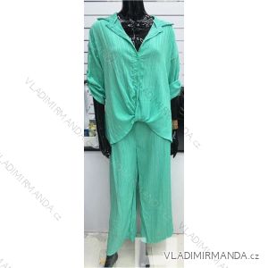 Souprava košile a kalhoty dámská nadrozměr (XL/2XL ONE SIZE) ITALSKÁ MÓDA IMWBH24004