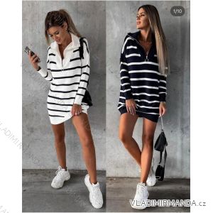 Šaty pletené oversize dlouhý rukáv dámské (S/M ONE SIZE) ITALSKá IM424034