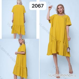 Šaty volnočasové krátký rukáv dámské nadrozměr (XL/2XL ONE SIZE) ITALSKá MóDA IM424102