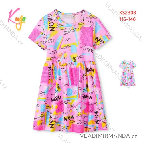 Short Sleeve Dress with Sequins Children Teen Girls (116-146) KUGO BS3279