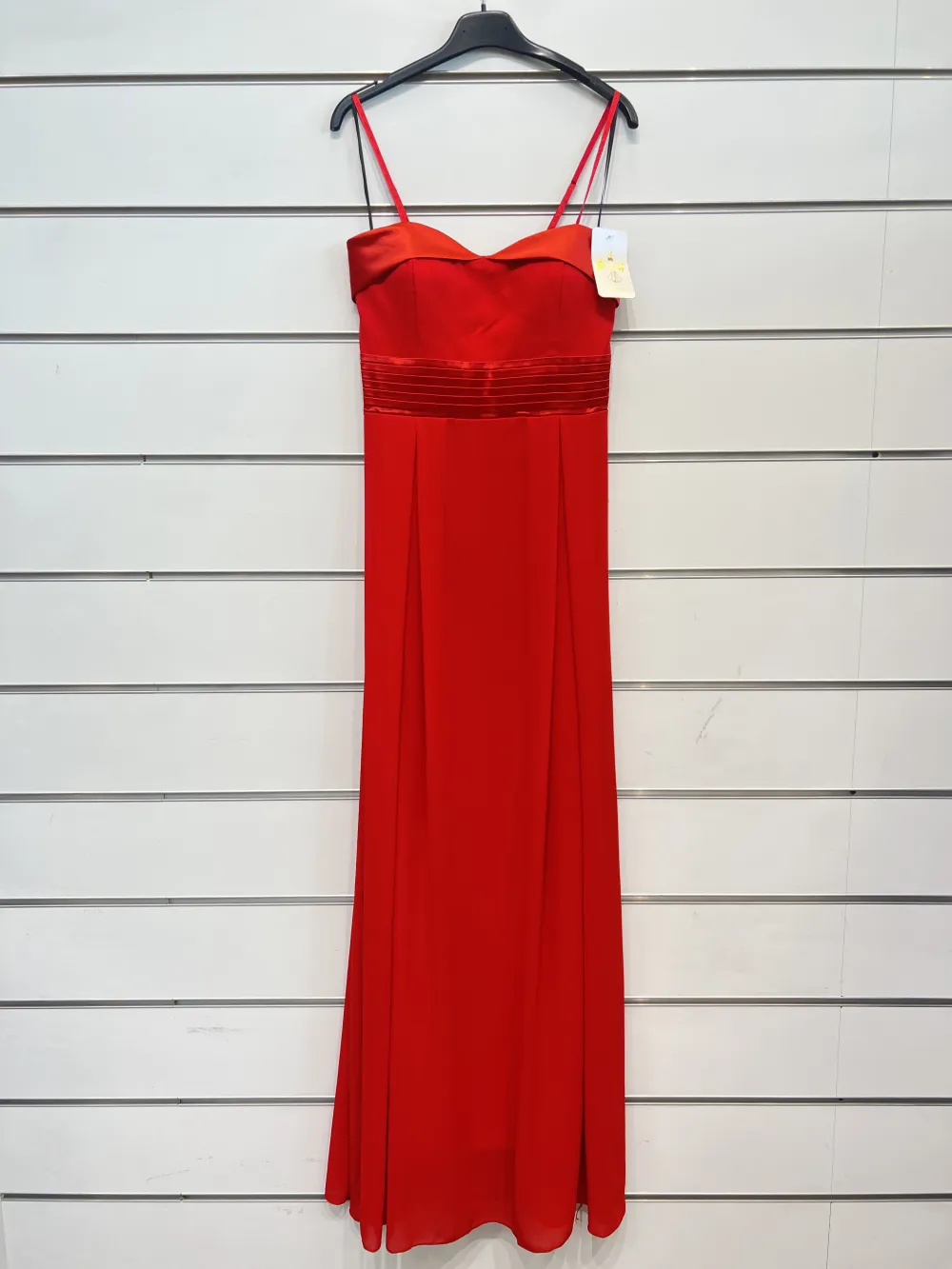 Šaty dlouhé společenské na ramínka dámské (S/M ONE SIZE) ITALSKÁ MÓDA IMPSH24653L červená S/M