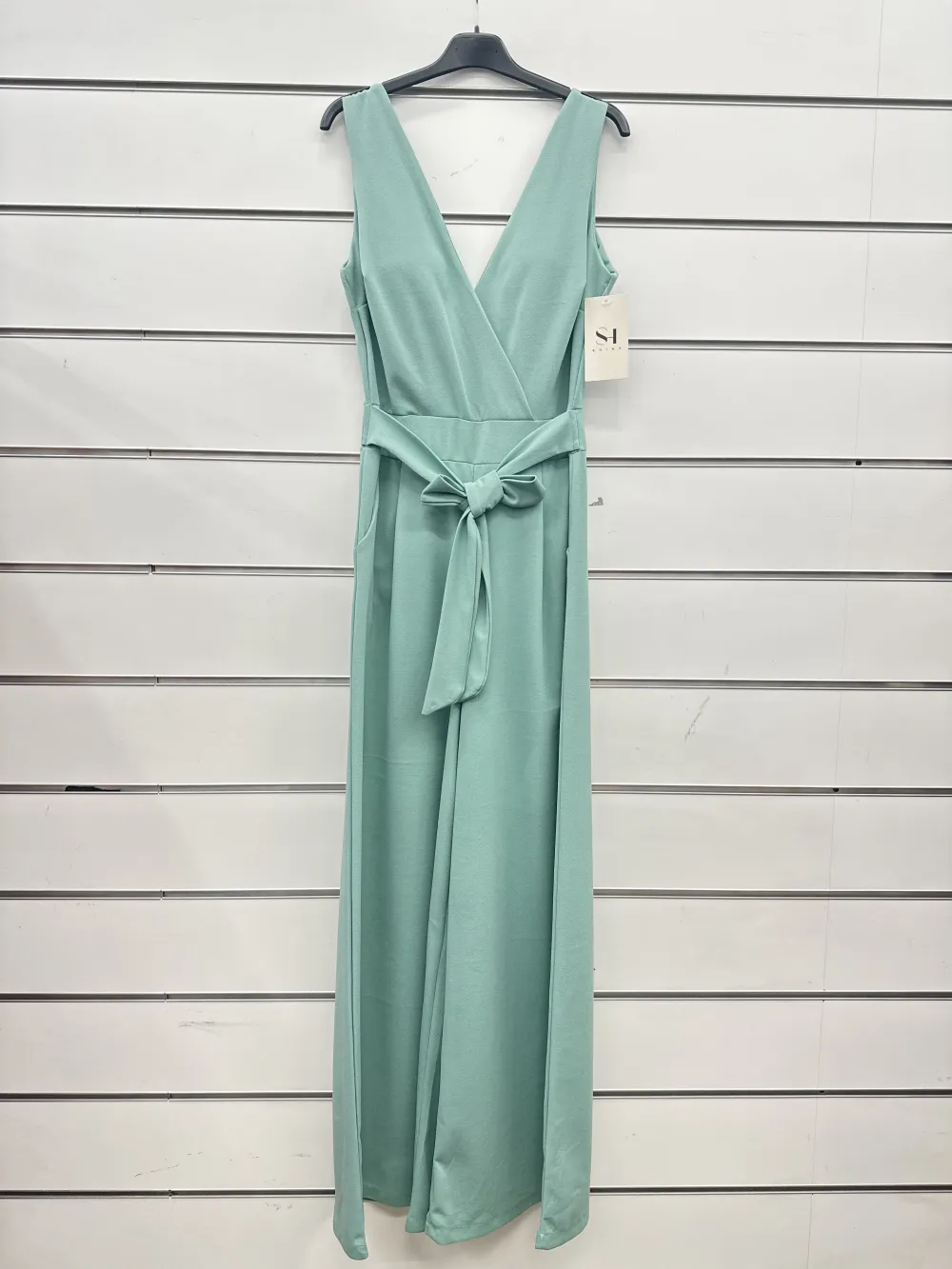 Overal společenský na ramínka dámské (S/M ONE SIZE) ITALSKÁ MÓDA IMPSH243096 světle zelená S/M