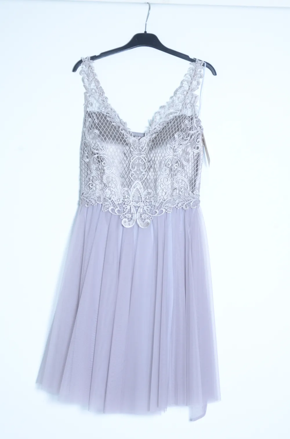 Women's Sleeveless Short Party Dress (S/M ONE SIZE) ITALIAN FASHION IMPSH24601 light gray S/M