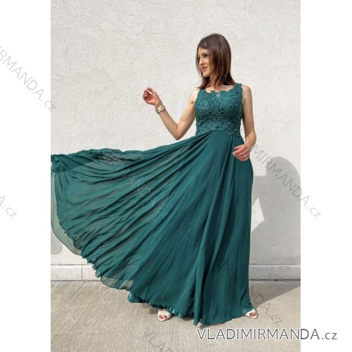 Šaty letní na ramínka dámské (S/M ONE SIZE) ITALSKÁ MÓDA IMPBB22B21841 dark green S / M