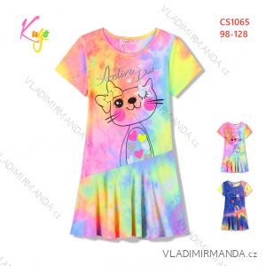 Šaty krátký rukáv dětské dívčí (98-128) KUGO CS1065