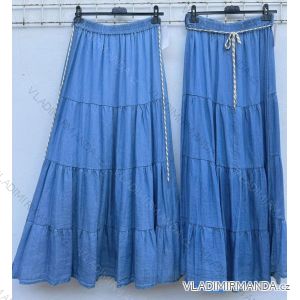 Women's Long Denim Skirt (S/M/L ONE SIZE) ITALIAN FASHION IMD24020