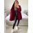 Kabát flaušový beránek s kapucí dámský (M/L ONE SIZE) ITALSKá MóDA IM321564 Bordeaux ML