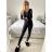 Women's Long Elegant Long Sleeve Jumpsuit (S/M ONE SIZE) ITALIAN FASHION IMWA23289 black S/M