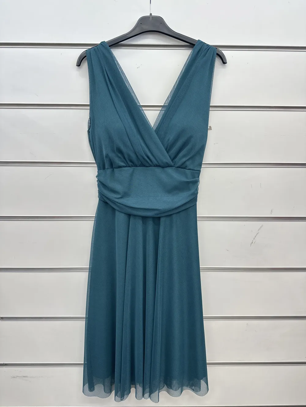 Women's Short Casual Elegant Sleeveless Dress (S/M ONE SIZE) ITALIAN FASHION IMPSH2435841 Petrol Blue S/M