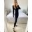 Women's Long Elegant Long Sleeve Jumpsuit (S/M ONE SIZE) ITALIAN FASHION IMWA23289 black S/M