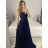 Women's Strapless Long Party Dress (S/M ONE SIZE) ITALIAN FASHION IMPSH2360055 S / M dark blue