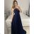 Women's Strapless Long Party Dress (S/M ONE SIZE) ITALIAN FASHION IMPSH2360055 S / M dark blue