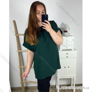 Tunika krátký rukáv dámská nadrozměr (3XL/4XL ONE SIZE) ITALSKÁ MÓDA IMWQ24063