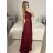 Šaty elegantní společenské dlouhé na ramínka dámské (S/M ONE SIZE) ITALSKá MóDA IMM2218806/DU -   červená -   S/M