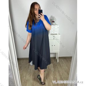 Šaty letní krátký rukáv dámské nadrozměr (3XL/4XL ONE SIZE) ITALSKÁ MÓDA IMWQ24076-3/DUR