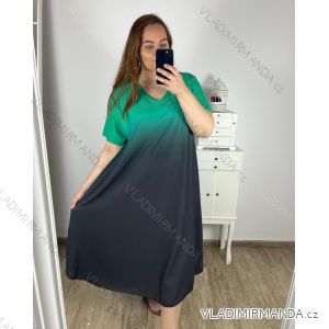 Šaty letní krátký rukáv dámské nadrozměr (3XL/4XL ONE SIZE) ITALSKÁ MÓDA IMWQ24076-6/DUR