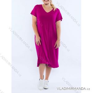 Šaty oversize krátký rukáv dámské nadrozměr (XL/2XL/3XL/4XL ONE SIZE) ITALSKÁ MÓDA IMD24056