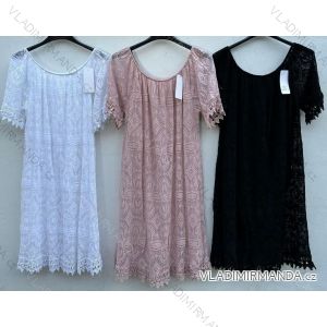 Summer dress with bare shoulders short sleeve lace women (uni m / l) ITALIAN MODE IMD20304