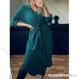 Šaty košilové 3/4 dlouhý rukáv dámské (L/XL ONE SIZE) ITALSKÁ MÓDA IMD23665/DR