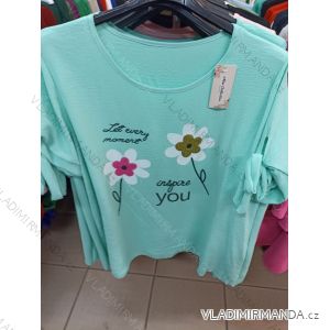 Tunika krátký rukáv dámská nadrozměr (XL/2XL ONE SIZE) ITALSKá MODA IM324505