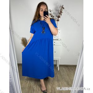 Šaty s přívěskem  dlouhé krátký rukáv dámské nadrozměr (3XL/4XL/5XL ONE SIZE) ITALSKá MóDA IM424277