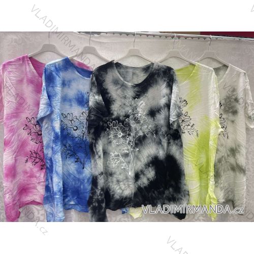 Tunika krátky rukáv dámska nadrozmer (3XL/4XL ONE SIZE) TALIANSKA MÓDA IMWQ24120